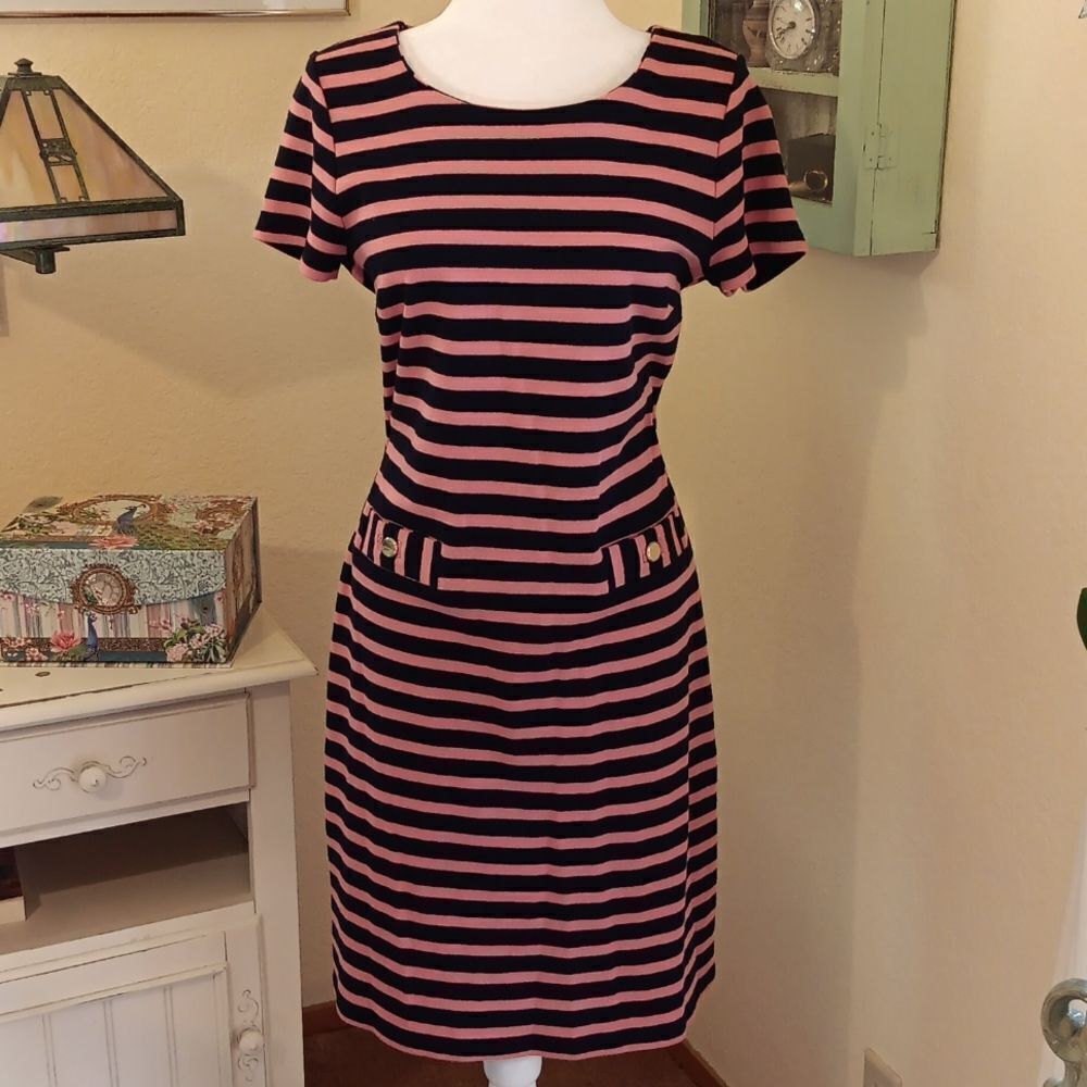 Talbots Cotton Shift. Sporty, Stripes